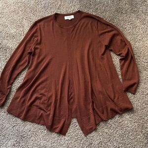 Elegant Brown Long Sleeve Top by Psophia